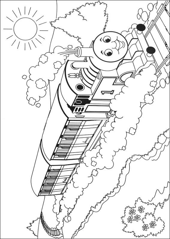 Plansa de colorat cu Trenuletul Thomas 30 24